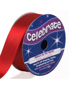 Celebrate red satin ribbon - 20 mm x 5 meters