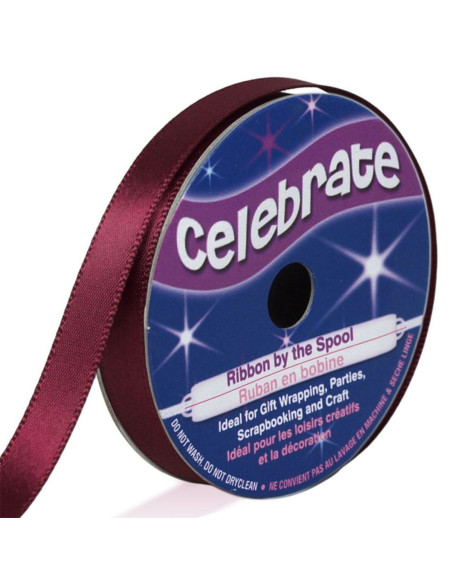 Celebrate satin ribbon plum - 9 mm x 6 meters