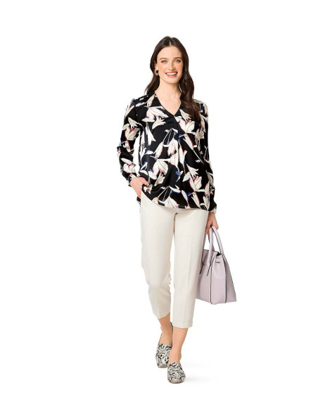 V-neck blouse pattern - Burda 6278