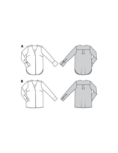 V-neck blouse pattern - Burda 6278