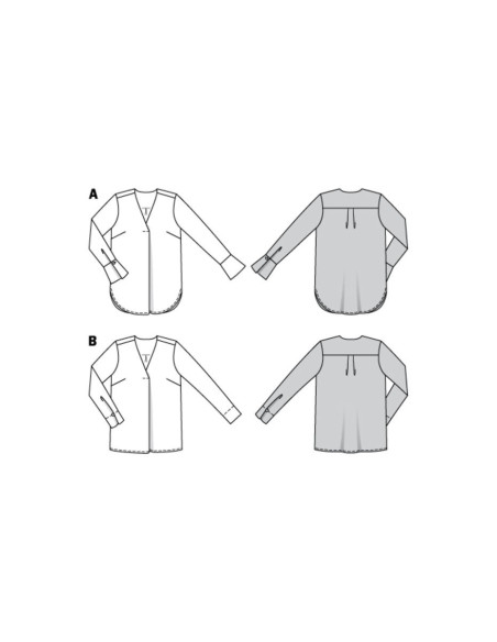 V-neck blouse pattern - Burda 6278