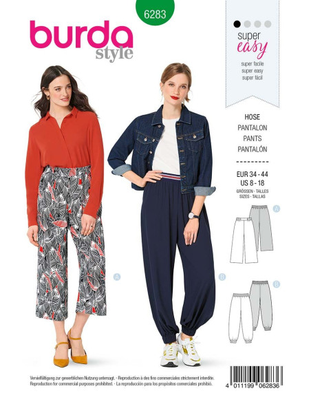 Puffy pants pattern - Burda 6283
