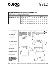 T-shirt and elastic pants pattern - Burda 9312 2