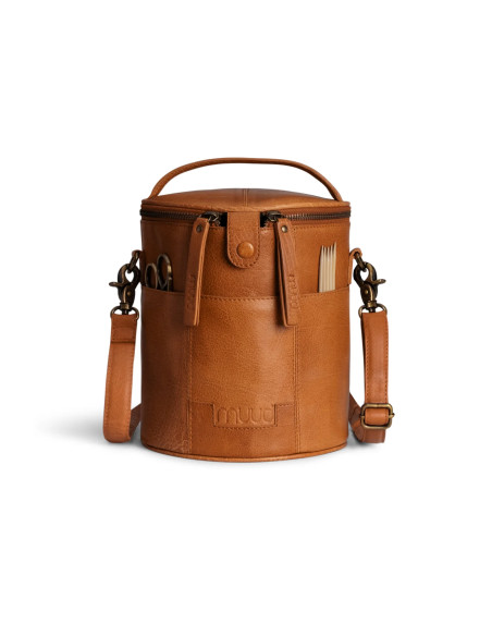 Sac de rangement en cuir pour le tricot Muud Saturn édition limitée - Whisky