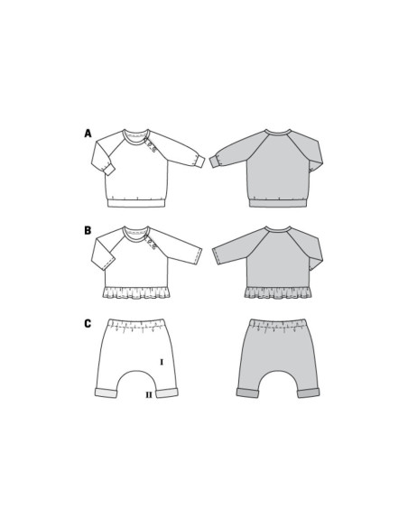 T-shirt and elastic pants pattern - Burda 9312