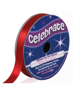 Celebrate red satin ribbon - 9 mm x 6 meters