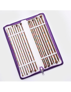 Symfonie KnitPro straight needle set in wood