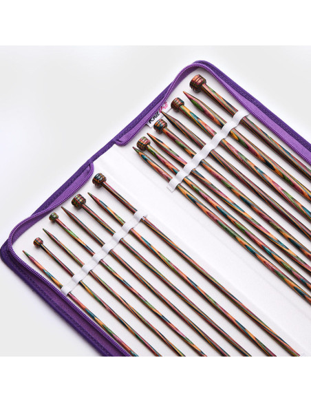 Symfonie KnitPro straight needle set in wood