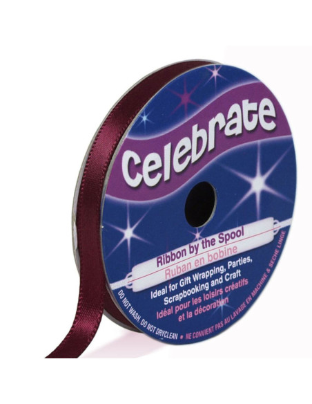 Celebrate satin ribbon plum - 6 mm x 6 meters