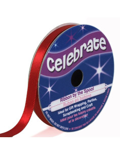 Celebrate red satin ribbon - 6 mm x 6 meters
