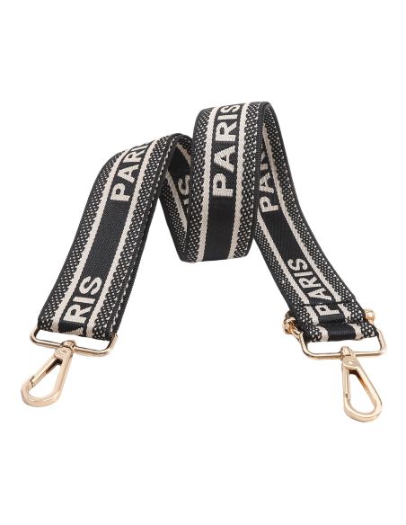 Sangle de sac avec mousquetons Paris - Noir