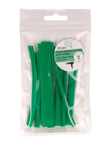 Lot de 10 gaines thermorétractable pour extrémité de cordon - Vert