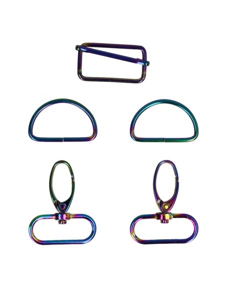 Ensemble de boucles pour sacs & bananes 32 mm - Rainbow