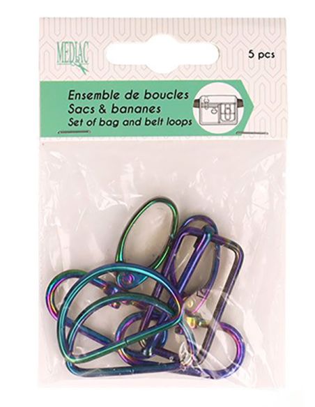 Ensemble de boucles pour sacs & bananes 32 mm - Rainbow