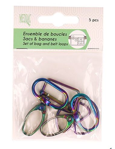 Ensemble de boucles pour sacs & bananes 25 mm - Rainbow