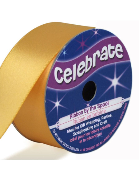 Celebrate gold satin ribbon - 25 mm x 4 meters