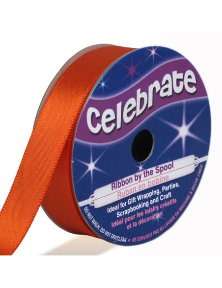 Celebrate orange satin ribbon - 13 mm x 6 meters