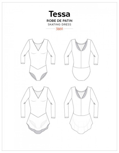 Tessa Long Sleeve Leotard and Dress Pattern - Jalie 3891