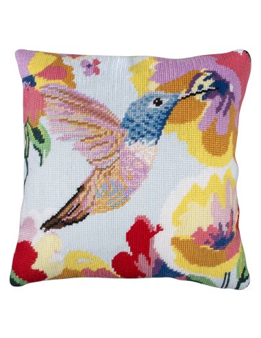 Kit de broderie housse de coussin - Colibri