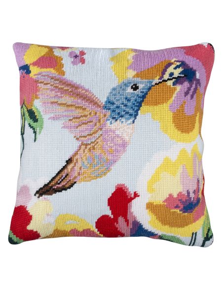 Kit de broderie housse de coussin - Colibri