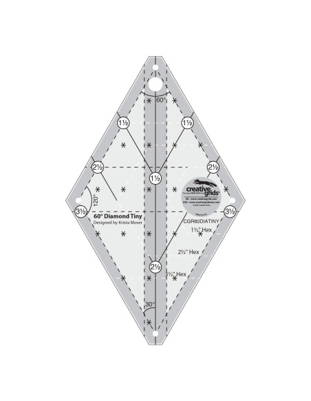 Règle Non-Slip 60° Diamond Tiny Creative Grids