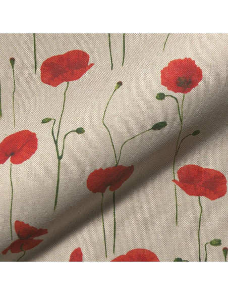 Toile de coton canvas premium - Coquelicots
