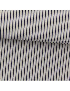 Toile de coton canvas premium - Rayures bleu marine