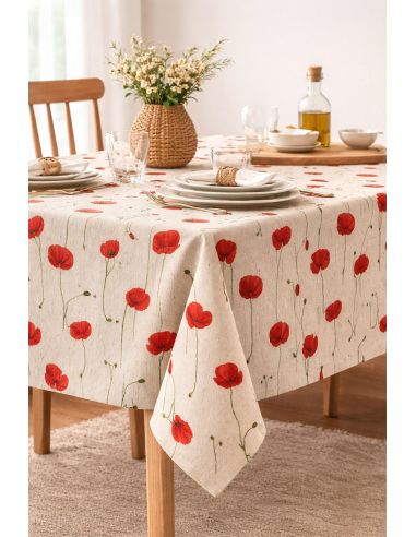 Toile de coton canvas premium - Coquelicots