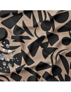 Tissu imperméable pour ciré - Jamo gris et noir
