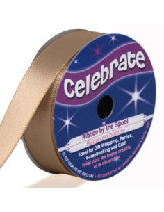 Celebrate beige brown satin ribbon - 13 mm x 6 meters