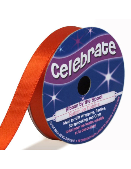 Celebrate orange satin ribbon - 9 mm x 6 meters