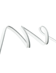 Piping, exceeding lurex - Silver with white weave