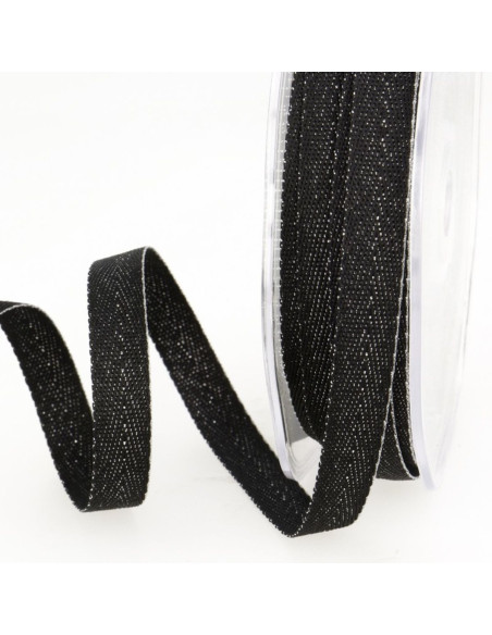 Metallic Twill Ribbon - Black