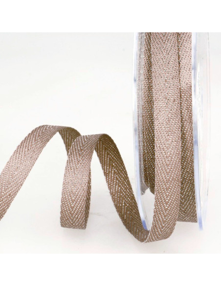 Metallic twill tape - Beige