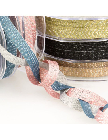 Metallic twill tape - Beige