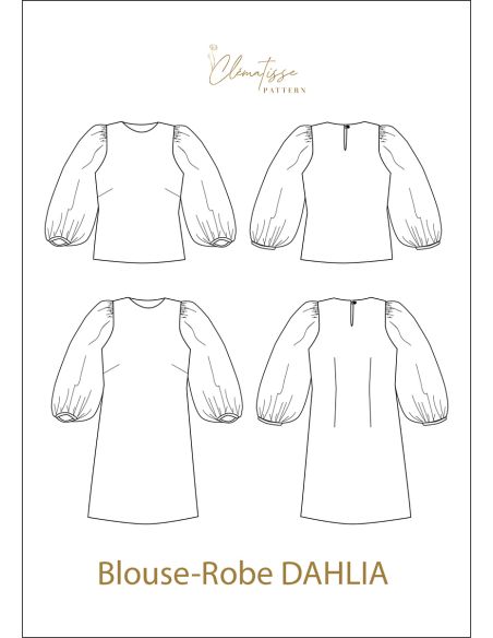 Patron de blouse-robe Dahlia - Clématisse Pattern