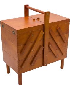 Travailleuse couture en bois avec pieds amovibles Foncé