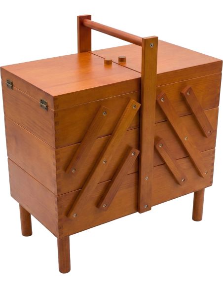 Travailleuse couture en bois avec pieds amovibles Foncé