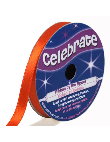 Celebrate orange satin ribbon - 6 mm x 6 meters