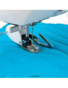 Double feed foot with right guide