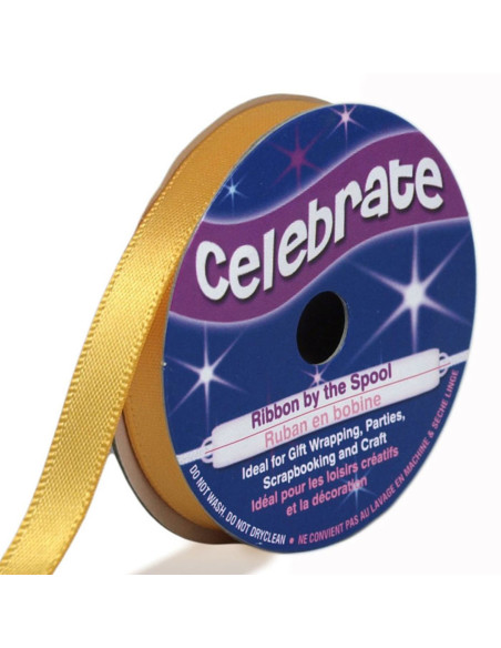 Celebrate gold satin ribbon - 6 mm x 6 meters