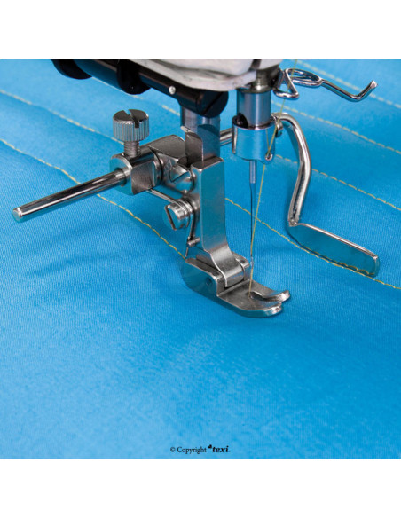Quilting foot with right and left guide