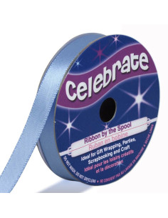 Celebrate blue satin ribbon - 9 mm x 6 meters