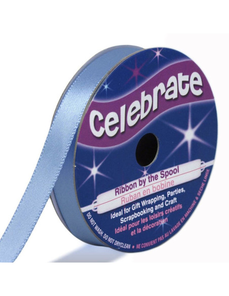 Celebrate blue satin ribbon - 9 mm x 6 meters