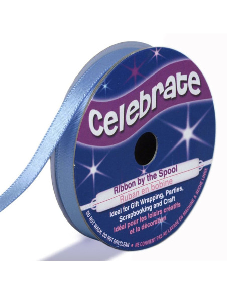 Celebrate blue satin ribbon - 6 mm x 6 meters