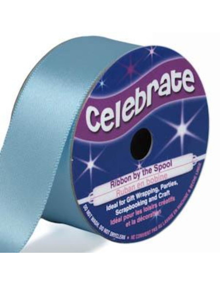 Sky blue Celebrate satin ribbon - 25 mm x 4 meters