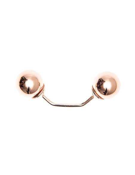 Screw pin with two branch heads in gold, 48 mm - Rose gold