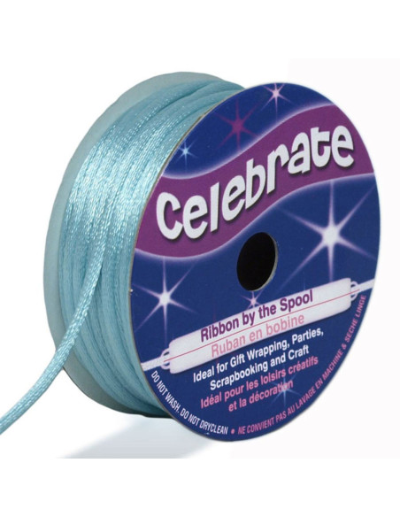 Sky blue rat tail cord - 2 mm x 10 meters