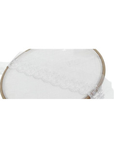 Floral embroidery lace on tulle - White