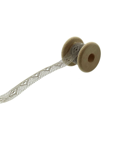 Dark beige cotton insertion lace